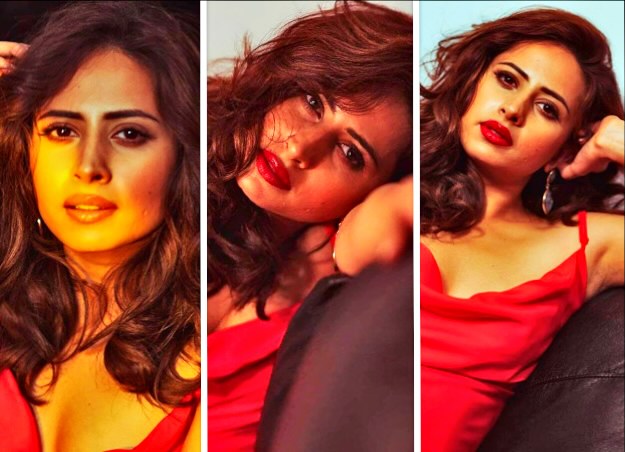 Sargun Mehta exudes charm in sultry pictures donning red satin dress and soft glam 