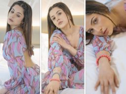 Shehnaaz Gill looks stunning in plunging neckline printed dress