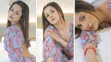 Shehnaaz Gill looks stunning in plunging neckline printed dress