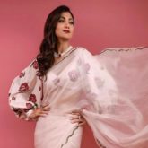 Shilpa Shetty rocks a white organza saree with aplomb; pairs with prose pattern balloon sleeve blouse