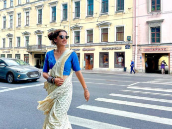 Taapsee Pannu takes to the streets of Russia in a stunning saree Taapsee Pannu takes to the streets of Russia in a stunning saree
