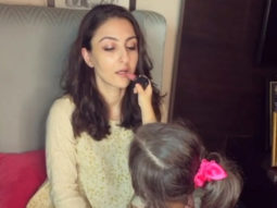 “Have you met my new make up assistant?”, says Soha Ali Khan as she shares an adorable video of daughter Inaaya Naumi Kemmu applying lipstick on her