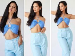 Esha Gupta raises the temperature in hues of blues with a bralette and high waisted trousers