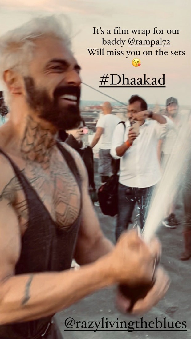 "It's a film wrap for our baddy, we will miss you on the sets", says Kangana Ranaut as Arjun Rampal finishes his portion of action drama Dhaakad