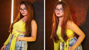 Jannat Zubair styles up her casual denims with one shoulder yellow crop top
