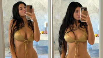 Kylie Jenner flaunts her envious curves in Khloé Kardashian’s Good American skimpy golden bikini