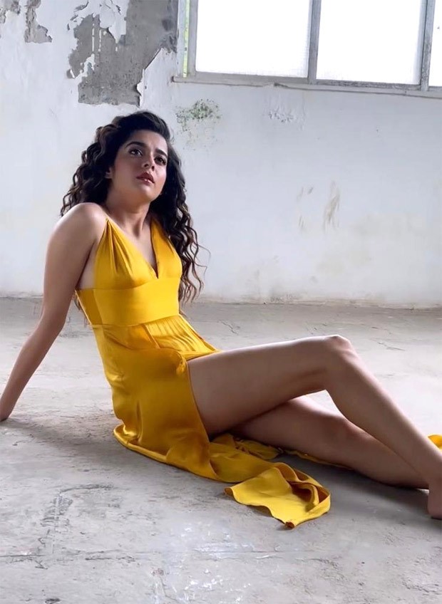 Mithila Palkar dials up glam quotient in flowly yellow dress with waist high front slits worth Rs. 6,890