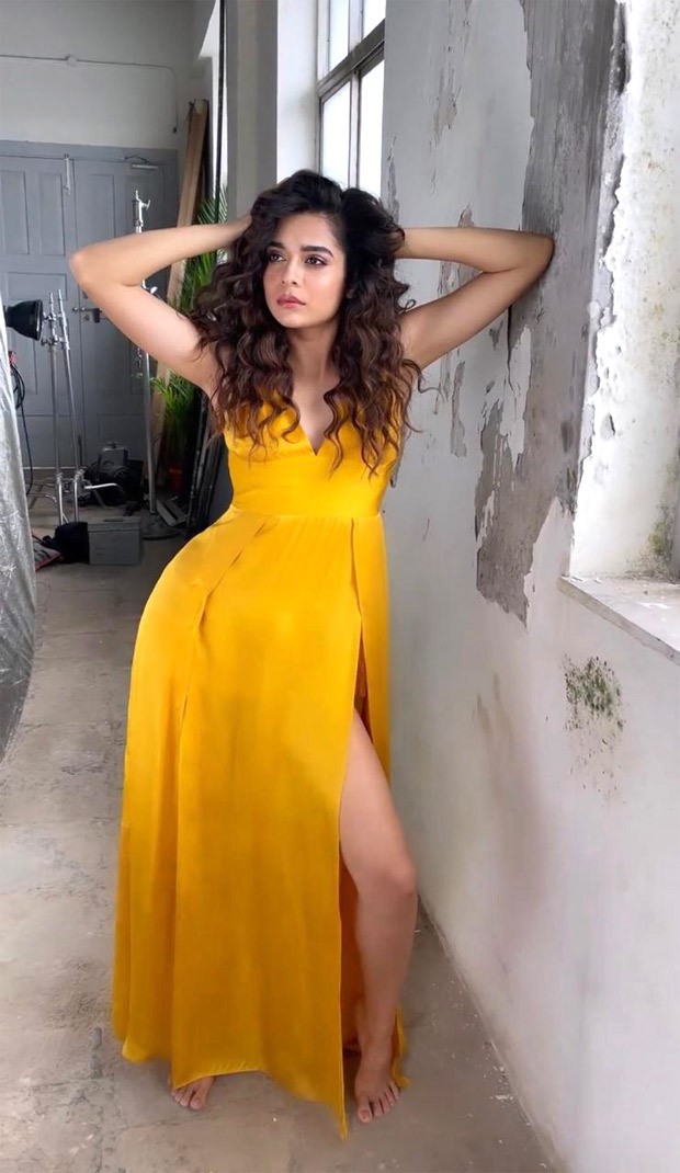 Mithila Palkar dials up glam quotient in flowly yellow dress with waist high front slits worth Rs. 6,890