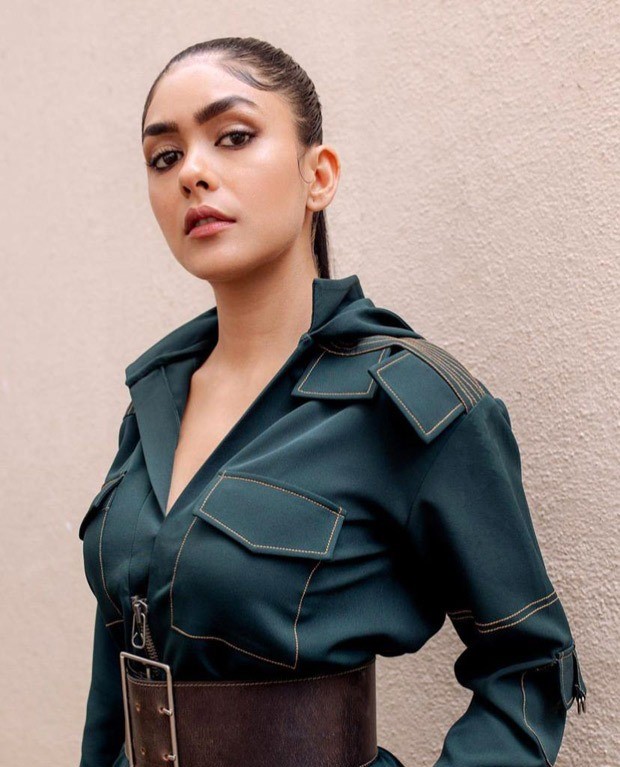 Mrunal Thakur steps out in forest green boiler suit worth Rs. 16,500 for Toofaan promotions