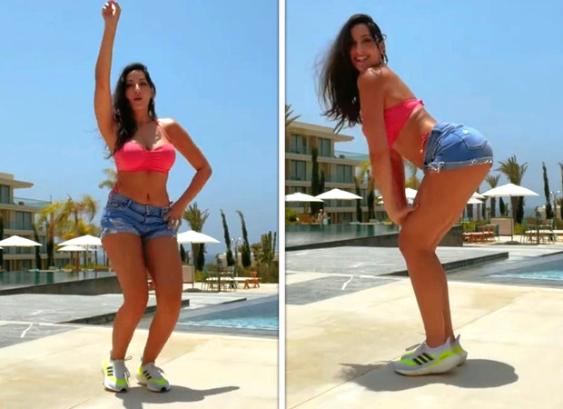 Nora Fatehi dons pink bikini top and blue denim shorts as she takes on Drake’s ‘One Dance’ challenge