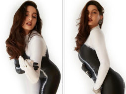 Nora Fatehi sets the internet ablaze in figure-hugging black and white leotard that accentuates her curves