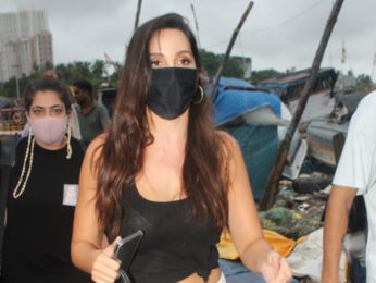 Nora Fatehi spotted at Versova jetty in Andheri