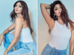 Shilpa Shetty ops for chic casuals, dons Rs. 13,000 denim crystal fringe pants and tank top for Hungama 2 promotions Shilpa Shetty ops for chic casuals, dons Rs. 13,000 denim crystal fringe pants and tank top for Hungama 2 promotions
