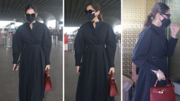 Sonam Kapoor’s airport look includes an all black outfit and Hermès Kelly bag worth Rs. 5.5 lakh