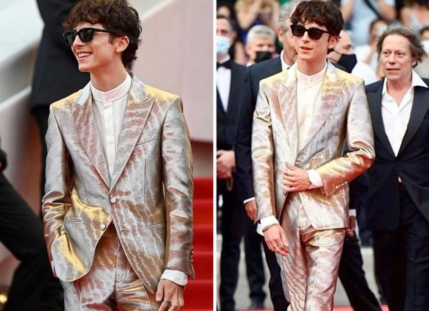 Timothée Chalamet shines bright in Tom Ford silver tuxedo and Chelsea ...