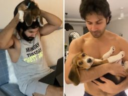 Varun Dhawan spends quality time with his furball Joey, watch video