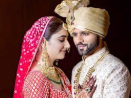 Disha Parmar and Rahul Vaidya make for a stunning bride and groom in Abu Jani Sandeep Khosla’s creation