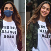 Kiara Advani looks her stylish best in Dil Maange More T-shirt and denim pants as she heads to Kargil with the team of Shershaah