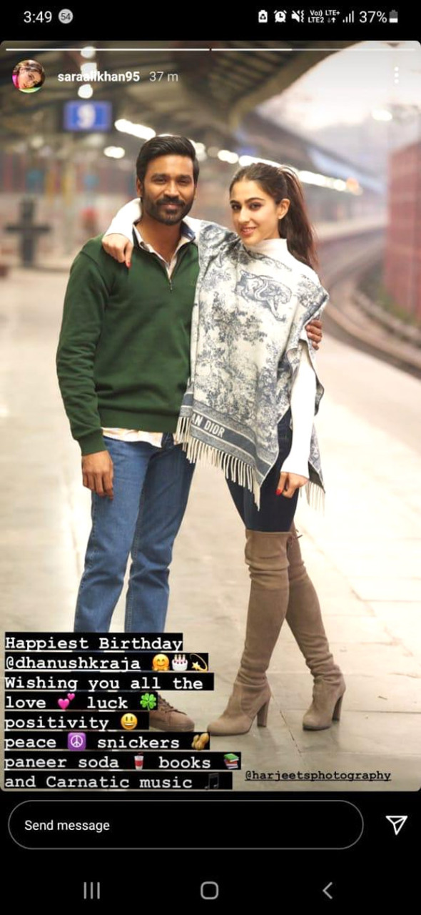 Sara Ali Khan and Akshay Kumar share special birthday wishes for their Atrangi Re co-star Dhanush
