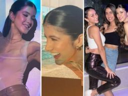 Shanaya Kapoor keeps it chic in nude colour top and brown leather pants