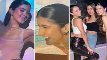 Shanaya Kapoor keeps it chic in nude colour top and brown leather pants