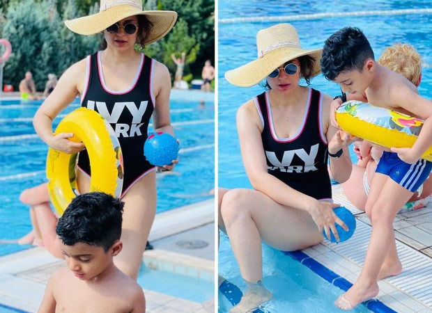 Kangana Ranaut enjoys a waterpark adventure with her nephew; shares pictures Kangana Ranaut enjoys a waterpark adventure with her nephew; shares pictures