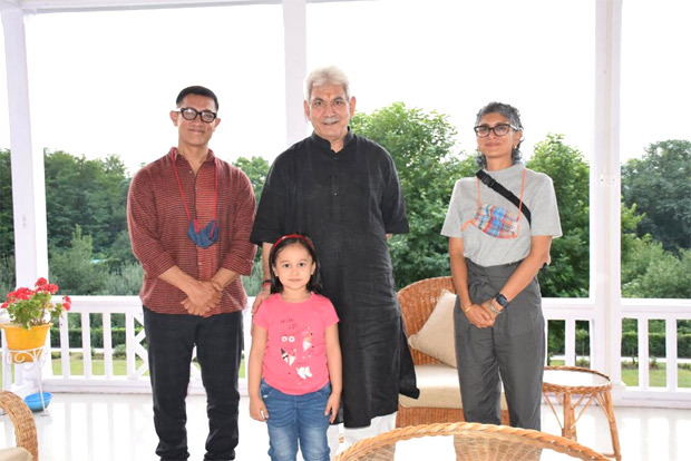 Aamir Khan and Kiran Rao meet Jammu and Kashmir Lieutenant Governor Manoj Sinha at Raj Bhavan