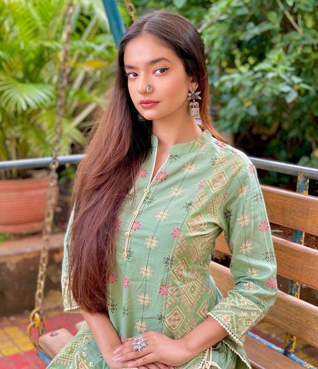 Anushka Sen is effortlessly charming in a green printed kurta