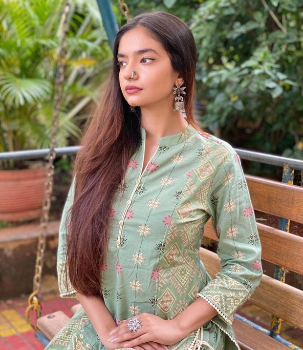 Anushka Sen is effortlessly charming in a green printed kurta
