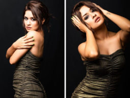 Avneet Kaur stuns in strapless body-con charcoal dress