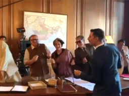 BTS: Lara Dutta grooves with Akshay Kumar in Indira Gandhi getup; her team of advisers joins the fun