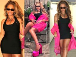 Beyoncé shows how to make hot pink your best friend as she stuns in an almost all-pink outfit with a black surprise