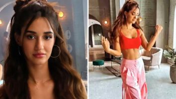 Disha Patani looks ravishing in a bubble gum pink utility pants and red crop top with a funky hair do