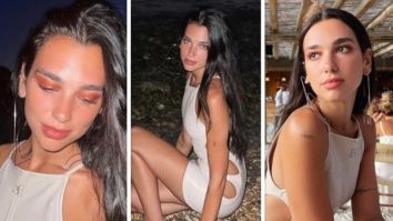 Dua Lipa serves bold look in white cut-out bodycon dress by Courrèges in Albania