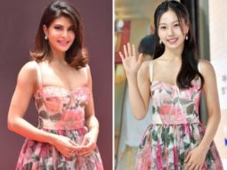 Jacqueline Fernandez twins with Korean actress Go Min Si in Dolce & Gabbana 50’s style midi dress worth Rs. 2.3 lakh