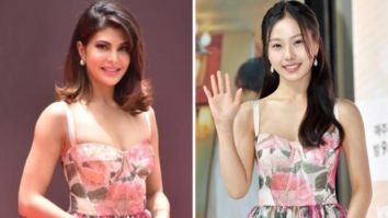 Jacqueline Fernandez twins with Korean actress Go Min Si in Dolce & Gabbana 50’s style midi dress worth Rs. 2.3 lakh