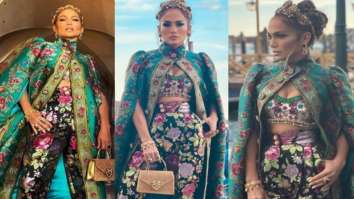 Jennifer Lopez is the epitome of regalia in a Dolce and Gabbana outfit for a show in Venice