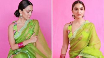 Kiara Advani stuns in an embroidered neon green saree worth Rs. 48,000