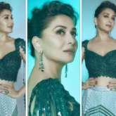 Madhuri Dixit has put her seal on the green trend in a metallic Amit Aggarwal creation