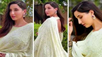 Nora Fatehi makes a splash in pastel lime Anarkali suit with a heavily embroidered dupatta worth Rs. 1.25 lakh