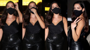 Nora Fatehi stuns in all-black outfit along with a bag worth Rs. 2.9 lakh as she returns from Canada