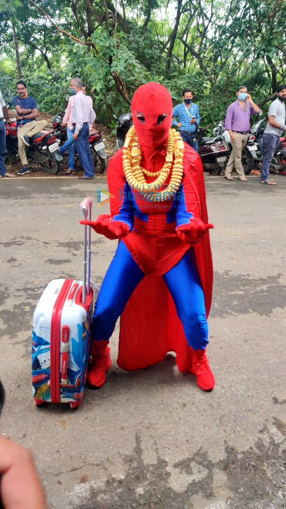 photos rakhi sawant snapped in spiderman outfit for bigg boss ott 6