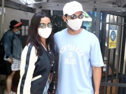 Rajkummar Rao and Patralekha with family spotted at Izumi restaurant in Bandra