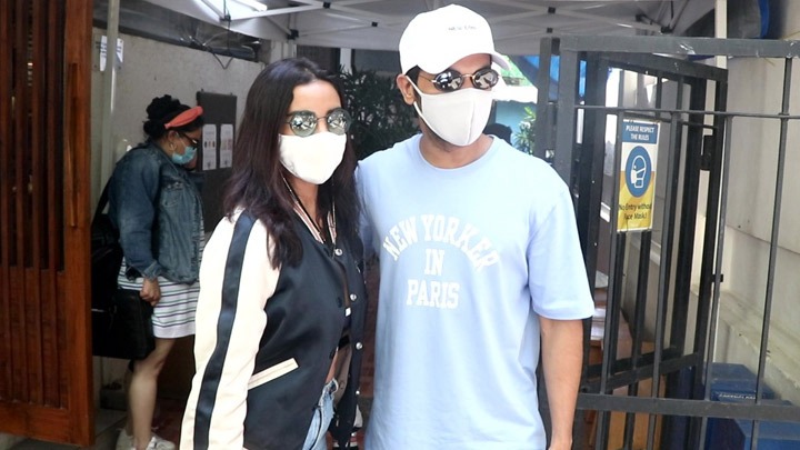 Rajkummar Rao and Patralekha with family spotted at Izumi restaurant in Bandra