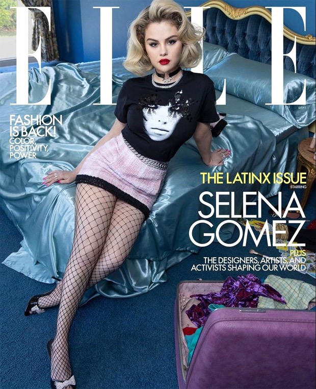Selena Gomez gives vintage queen vibes on the cover of Elle magazine for the month of September