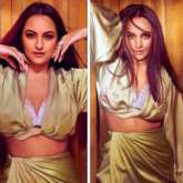 Sonakshi Sinha makes a sizzling statement in a crystallised bralette and green slit skirt