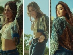 Tamannaah Bhatia exudes 70’s vibes in lace bralette, embroidered bomber jacket and baggy denims from Sabyasachi x H&M collection worth Rs. 18,195
