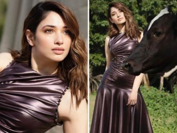 Tammannah Bhatia channels her boss lady vibes in a black faux metallic dress for a photoshoot Tammannah Bhatia channels her boss lady vibes in a black faux metallic dress for a photoshoot