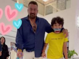Sanjay Dutt and Shahraan walk arm in arm while Maanayata captures their cute video