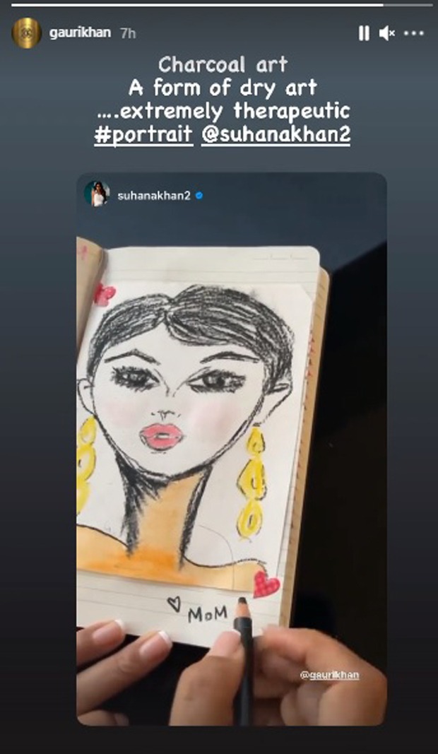 Shah Rukh Khan's daughter Suhana showcases her mother's talent, shares a charcoal portrait made by her Shah Rukh Khan's daughter Suhana showcases her mother's talent, shares a charcoal portrait made by her